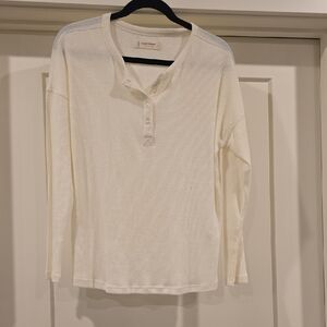 Lucky Brand Off-White Long Sleeve Henley
